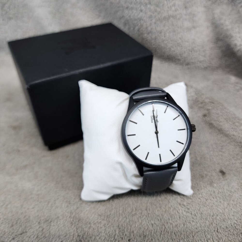 PX Watch Mens Tyler One Size Black Leather Strap *NWT*